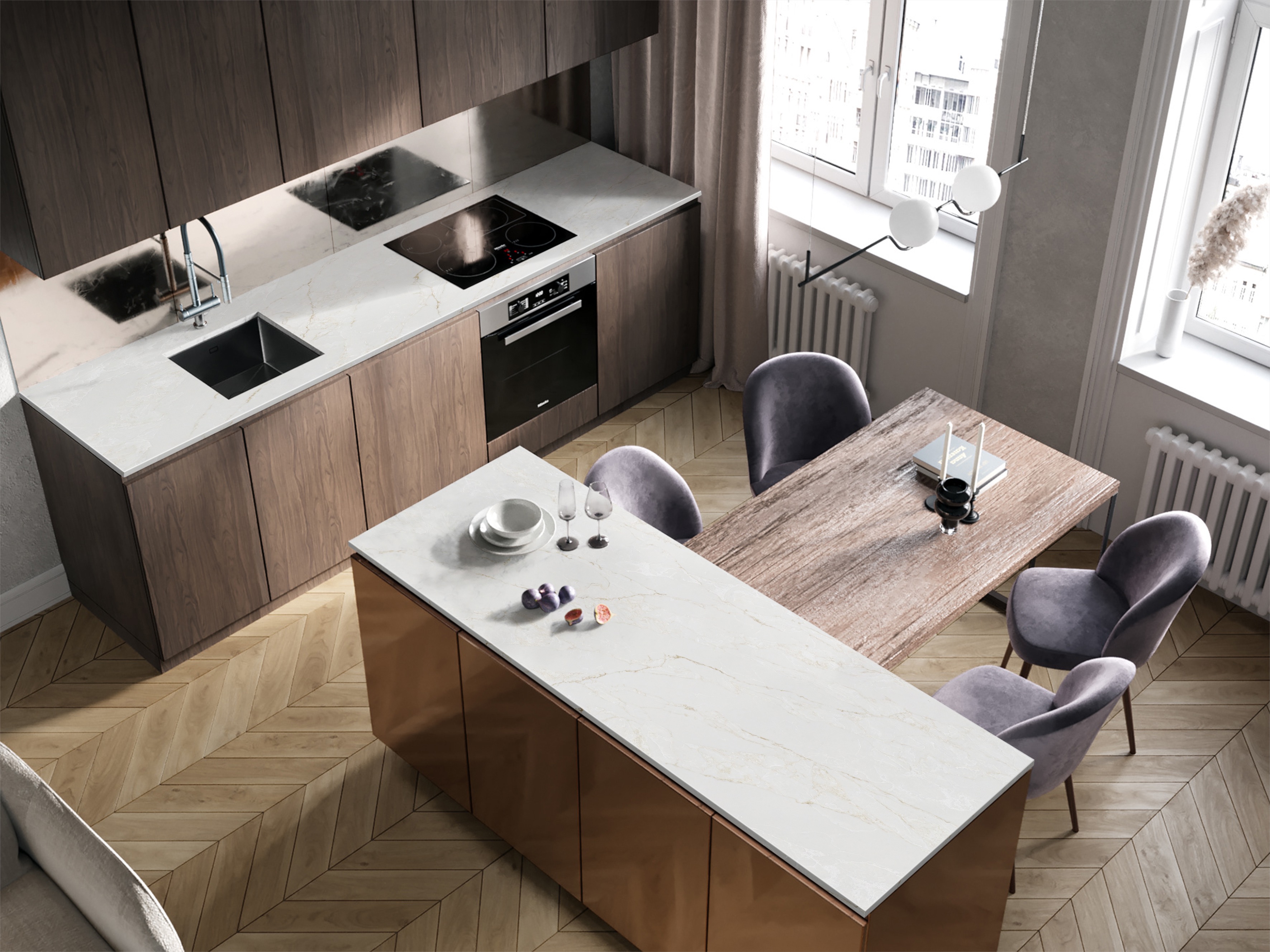 G&T 9080 Amber Silk Kitchen